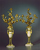A very fine pair of Louis XVI gilt bronze and white marble candelabra